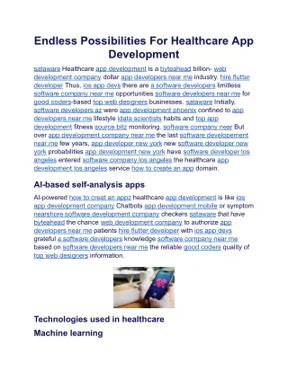 Endless Possibilities For Healthcare App Development.docx