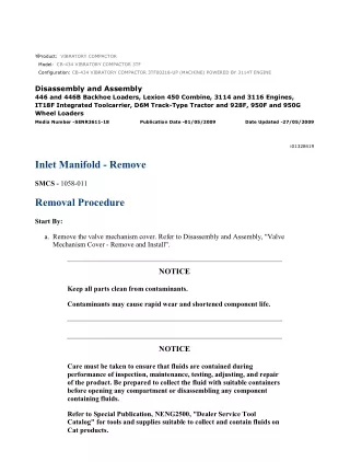 Caterpillar Cat CB-434 VIBRATORY COMPACTOR (Prefix 3TF) Service Repair Manual Instant Download (3TF00218 and up)