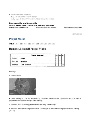 Caterpillar Cat CB-534 VIBRATORY COMPACTOR (Prefix 2YF) Service Repair Manual Instant Download (2YF00001 and up)