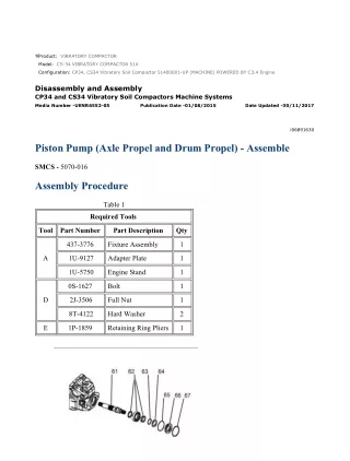 Caterpillar Cat CP34, CS34 Vibratory Soil Compactor (Prefix 514) Service Repair Manual Instant Download (51400001 and up