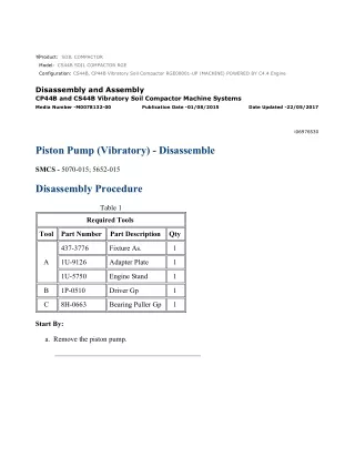 Caterpillar Cat CS44B, CP44B Vibratory Soil Compactor (Prefix RGE) Service Repair Manual Instant Download (RGE00001 and