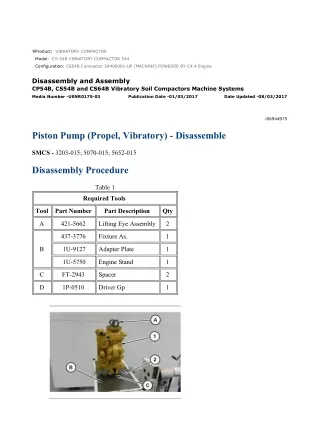 Caterpillar Cat CS54B Compactor (Prefix 544) Service Repair Manual Instant Download (54400001 and up)