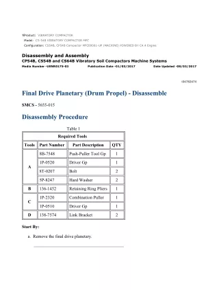 Caterpillar Cat CS54B, CP54B Compactor (Prefix MFC) Service Repair Manual Instant Download (MFC00001 and up)