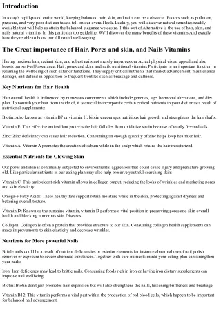 Hair, Pores and skin, and Nails Natural vitamins: Your Ultimate Guideline to Hea