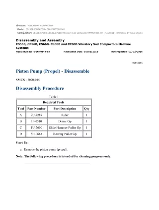 Caterpillar Cat CS56B, CP56B Vibratory Soil Compactor (Prefix M4M) Service Repair Manual Instant Download (M4M00001 and