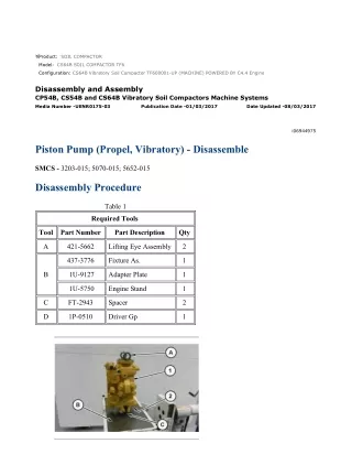 Caterpillar Cat CS64B Vibratory Soil Compactor (Prefix TF6) Service Repair Manual Instant Download (TF600001 and up)