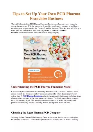 Tips to Set Up Your Own PCD Pharma Franchise Business