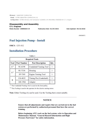 Caterpillar Cat CS78B Vibratory Soil Compactor (Prefix 513) Service Repair Manual Instant Download (51300001 and up)