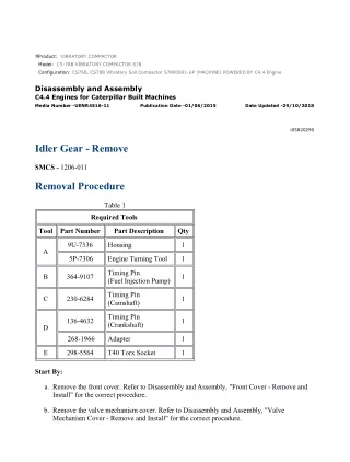 Caterpillar Cat CS78B Vibratory Soil Compactor (Prefix S78) Service Repair Manual Instant Download (S7800001 and up)