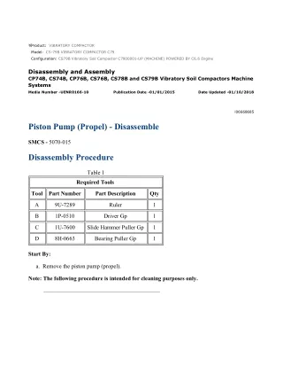 Caterpillar Cat CS79B Vibratory Soil Compactor (Prefix C79) Service Repair Manual Instant Download (C7900001 and up)