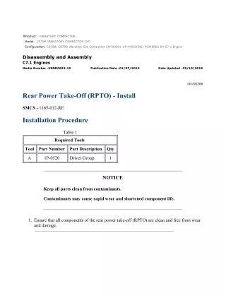 Caterpillar Cat CS79B Vibratory Soil Compactor (Prefix CM7) Service Repair Manual Instant Download (CM700001 and up)