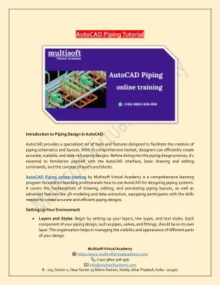 AutoCAD Piping Tutorial