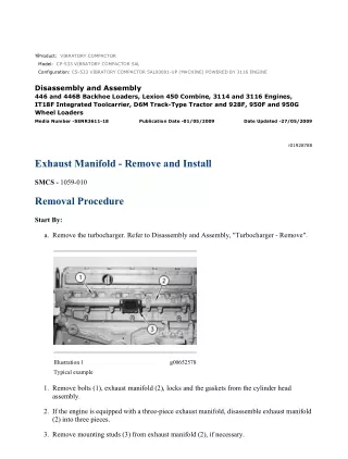 Caterpillar Cat CS533 CP533 VIBRATORY COMPACTOR (Prefix 5AL) Service Repair Manual Instant Download (5AL00001 and up)