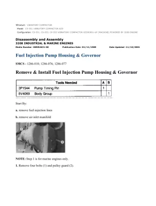 Caterpillar Cat CS-551 VIBRATORY COMPACTOR (Prefix 6ZD) Service Repair Manual Instant Download (6ZD00001 and up)