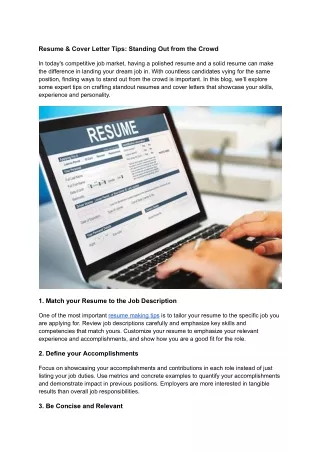 Resume & Cover Letter Tips_ Standing Out from the Crowd