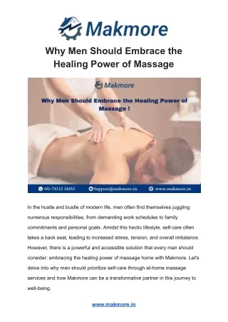 Why Men Should Embrace the Healing Power of Massage