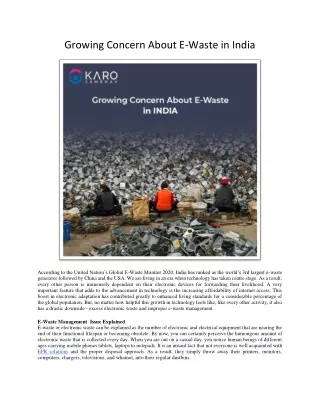 Growing Concern About E-Waste in India