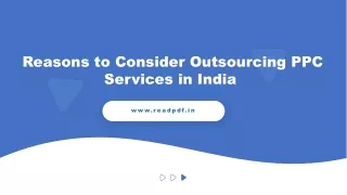 Reasons to Consider Outsourcing PPC Services in India