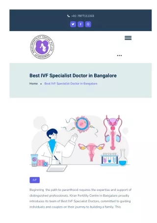 Best IVF Specialist Doctor in Bangalore | Kiran Infertility Centre