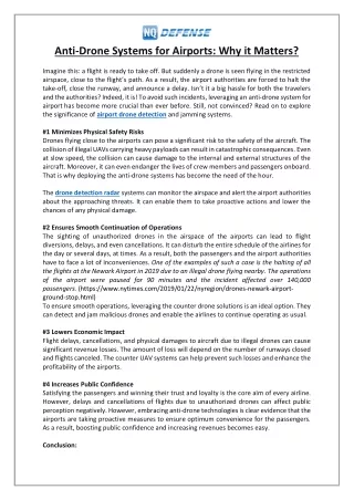 Anti-Drone Systems for Airports- Why it Matters