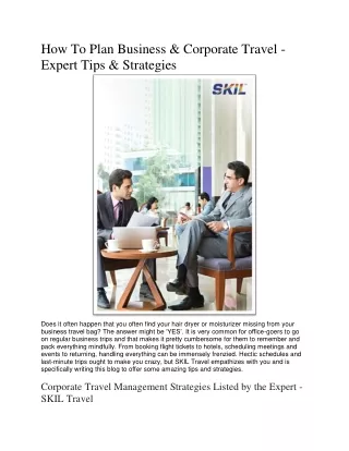 How To Plan Business & Corporate Travel - Expert Tips & Strategies