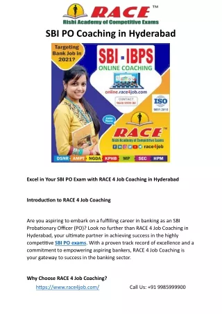 SBI PO Coaching in Hyderabad