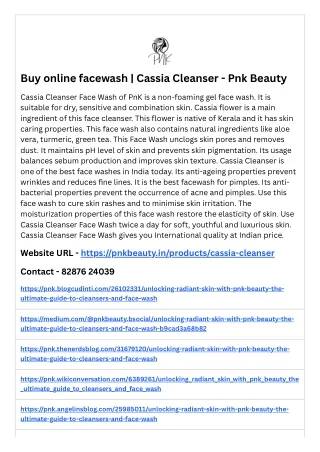 Buy online facewash | Cassia Cleanser - Pnk Beauty