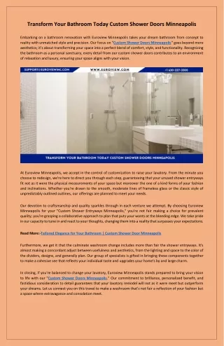 Design Your Dream Bathroom Custom Shower Doors Minneapolis