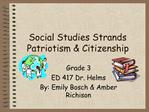 Social Studies Strands Patriotism Citizenship