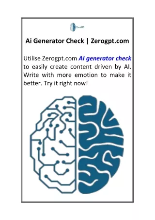 Ai Generator Check  Zerogpt.com