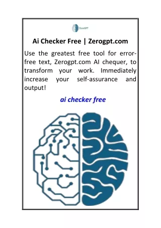 Ai Checker Free  Zerogpt.com