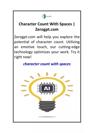 Character Count With Spaces  Zerogpt.com