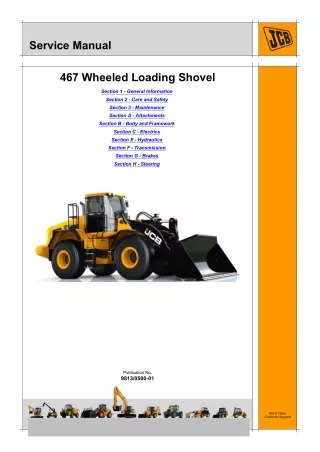 JCB 467 WHEELED LOADER Service Repair Manual SN：01390500-01391499