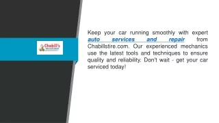 Auto Services And Repair   Chabillstire.com