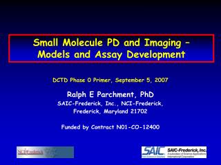 Small Molecule PD and Imaging – Models and Assay Development