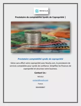 Prestataire de comptabilité Syndic de Copropriété