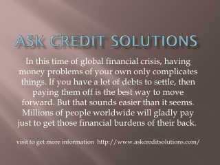 Ask credit solutions