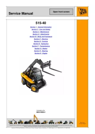 JCB 515-40 TELESCOPIC HANDLER Service Repair Manual