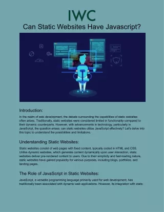 Can Static Websites Have Javascript