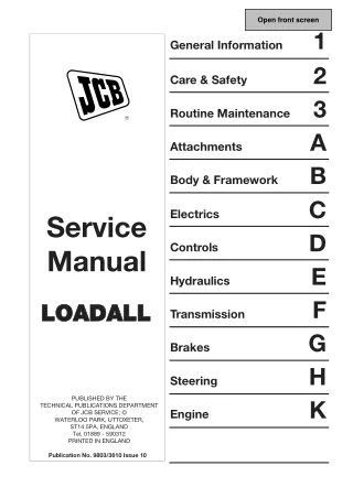 JCB 520-55 TELESCOPIC HANDLER Service Repair Manual ALL277001-280299