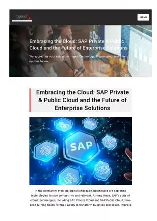 Embracing the Cloud SAP Private & Public Cloud and the Future of Enterprise Solutions