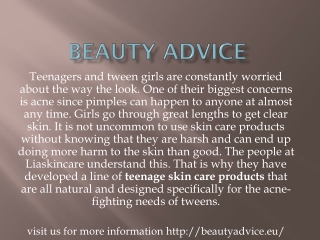 Beauty advice