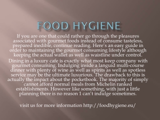 Food hygiene