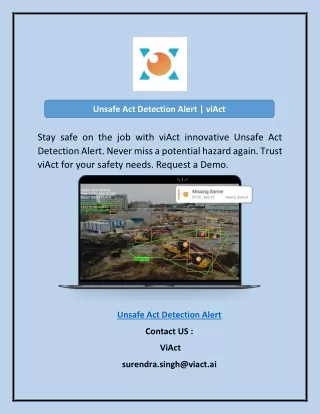 Unsafe Act Detection Alert | viAct