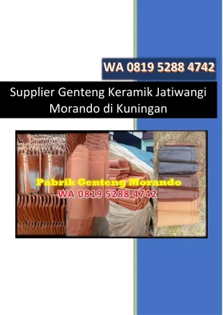 GRATIS ONGKIR ** WA 0819 5288 4742 Pusat Jual Genteng Jatiwangi di Brebes