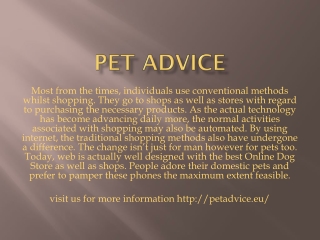 Pet advice