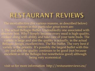 restaurant reviews