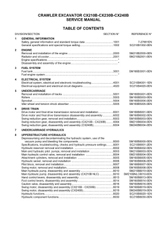 CASE CX210B CX230B CX240B CRAWLER EXCAVATOR Service Repair Manual Instant Download