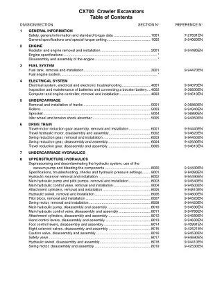 CASE CX700 CRAWLER EXCAVATOR Service Repair Manual Instant Download