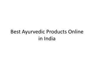 Best Ayurvedic Products Online in India